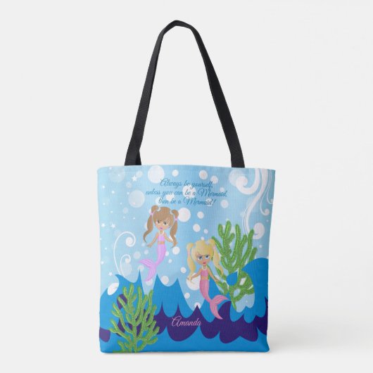 Wees een Zeemeermin - Beach tas (Achterkant)