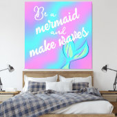 Wees een zeemeermin en maak golven canvas afdruk (Insitu (Slaapkamer))