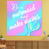 Wees een zeemeermin en maak golven canvas afdruk (Insitu (Woonkamer))