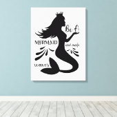 Wees een zeemeermin en maak golven canvas afdruk (Insitu (Houten vloer))