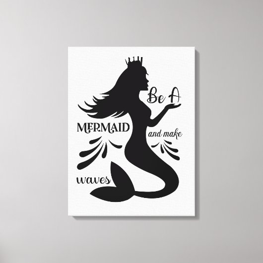 Wees een zeemeermin en maak golven canvas afdruk (Voorkant)