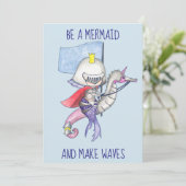 Wees een zeemeermin en maak golven / Knight Mermai Feestdagenkaart (Staand voorkant)
