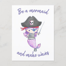 Wees een zeemeermin en maak golven // pitate zeeme aankondigingskaart