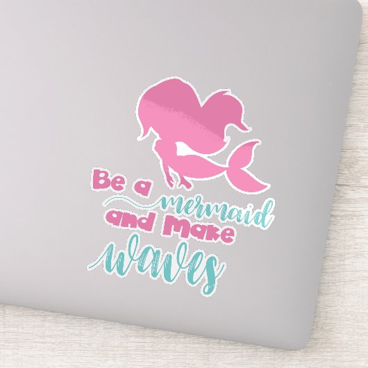 Wees een zeemeermin en maak golven, Zeemeermin Sil Sticker (Detail)