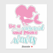 Wees een zeemeermin en maak golven, Zeemeermin Sil Sticker (Vel)