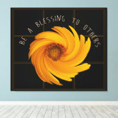 Wees een zegen voor anderen met een zonnebloemontw canvas afdruk (Insitu (Houten vloer))