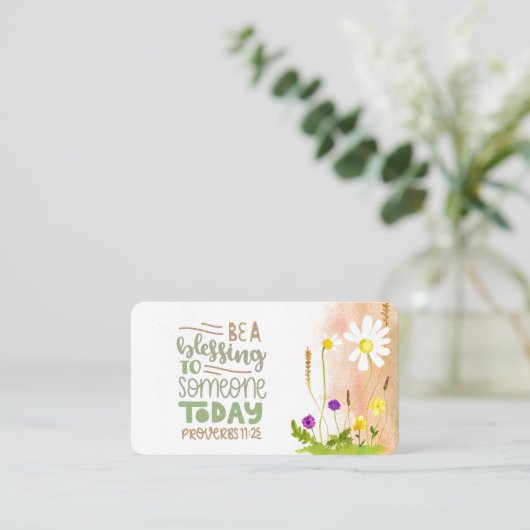 Wees een zegen voor iemand vandaag spreekwoorden v visitekaartje (Staand voorkant)