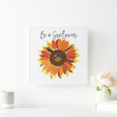 Wees een zonnebloem vierkante klok (Huis)