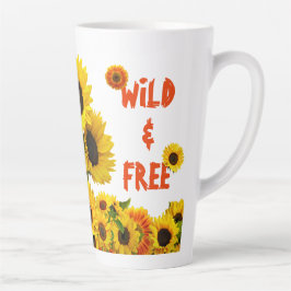 Wees een zonnebloem wild en vrij latte mok