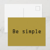 Wees eenvoudig feestdagenkaart (Voorkant / Achterkant)