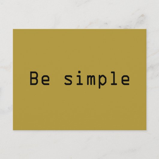 Wees eenvoudig feestdagenkaart (Voorkant)