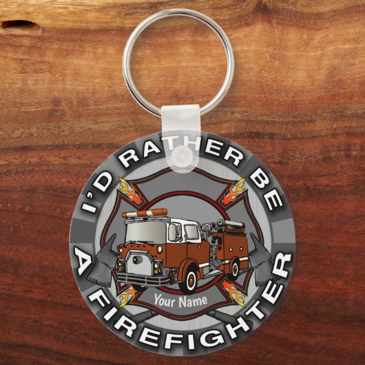 Wees eerder brandweerman sleutelhanger (Voorkant)
