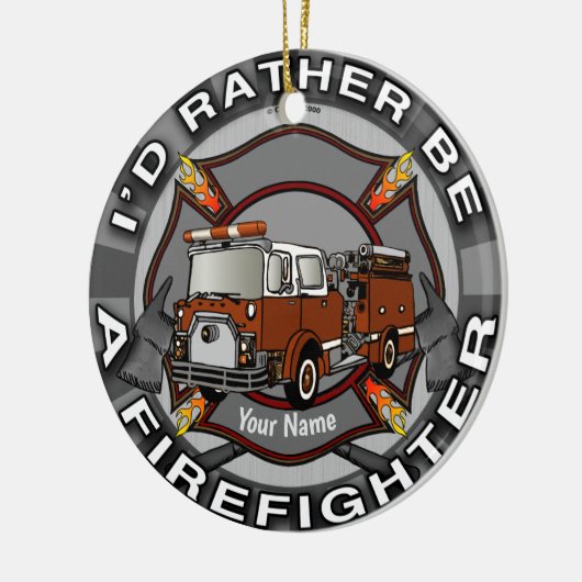 Wees eerder een brandweerman ornament (Links)