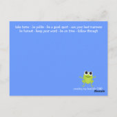 "Wees eerlijk" Cute hopping frog Briefkaart (Achterkant)