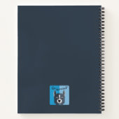 Wees eerlijk, grijze papuppy Dog Art Blue Notitieboek (Achterkant)