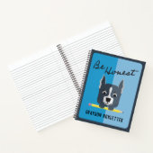 Wees eerlijk, grijze papuppy Dog Art Blue Notitieboek (Binnen)