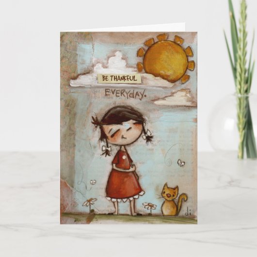Wees elke dag dankbaar - Wenskaart Feestdagen Kaart (Voorkant)