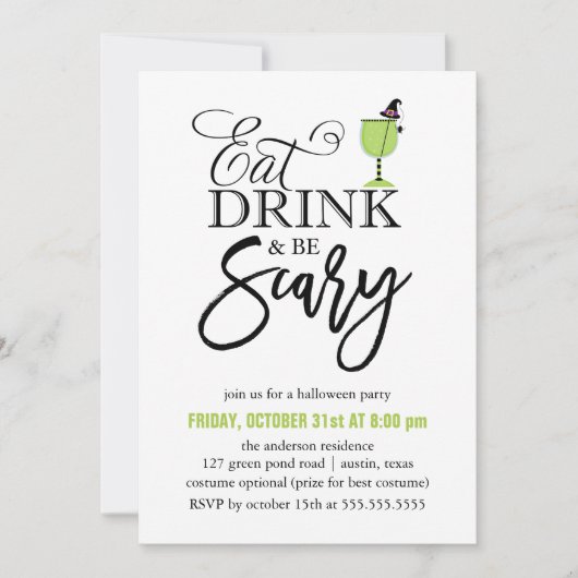 "Wees eng" Halloween feest Kaart (Voorkant)