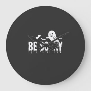 Wees eng Halloween Geest Vleermuis Ontwerp_1 Grote Klok