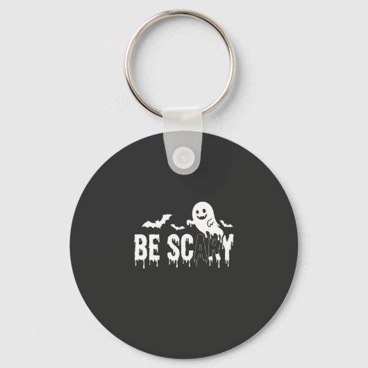 Wees eng Halloween Geest Vleermuis Ontwerp_1 Sleutelhanger (Voorkant)