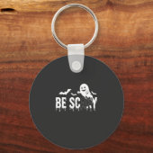 Wees eng Halloween Geest Vleermuis Ontwerp_1 Sleutelhanger (Voorkant)