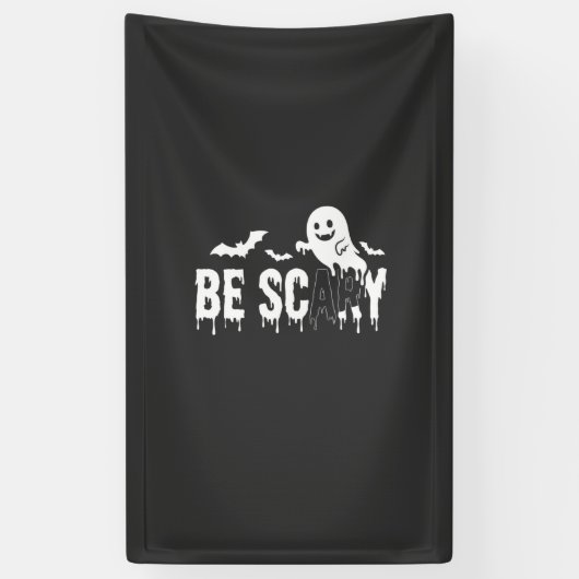 Wees eng Halloween Geest Vleermuis Ontwerp_1 Spandoek (Verticaal)