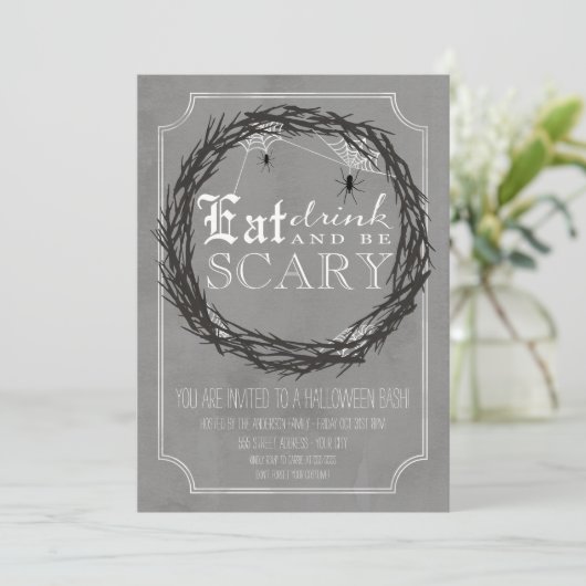 Wees eng Halloween party uitnodigen Kaart (Staand voorkant)