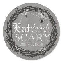 Wees eng Halloween ronde Sticker