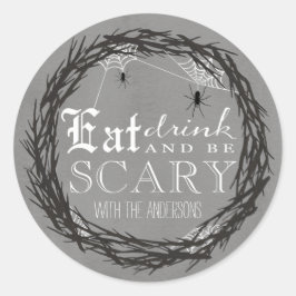 Wees eng Halloween ronde Sticker