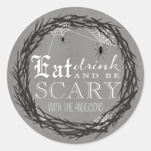 Wees eng Halloween ronde Sticker