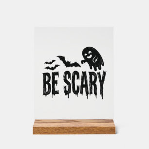 Wees eng vintage vleermuis Halloween shirt ontwerp Acryl Bord
