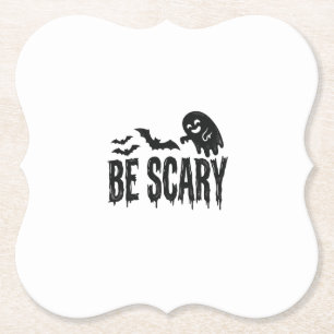 Wees eng vintage vleermuis Halloween shirt ontwerp Kartonnen Onderzetters