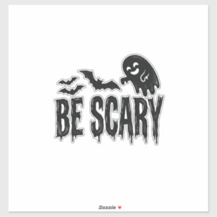 Wees eng vintage vleermuis Halloween shirt ontwerp Sticker