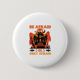 Wees Erg Bang Halloween Spoken Huis Pompoenen_1 Ronde Button 5,7 Cm