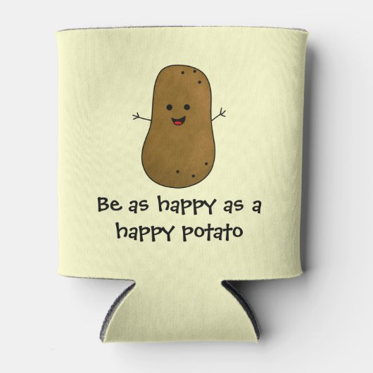 Wees even gelukkig als een gelukkige aardappel blikjeskoeler (Voorkant)