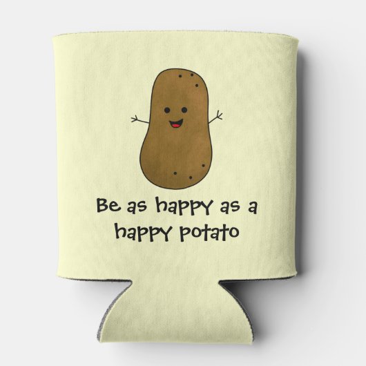 Wees even gelukkig als een gelukkige aardappel blikjeskoeler (Achterkant)