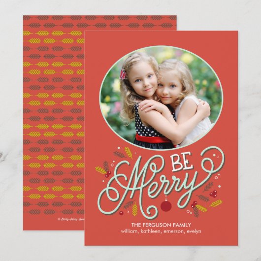 Wees feestelijke fotokaarten feestdagenkaart (Voorkant / Achterkant)