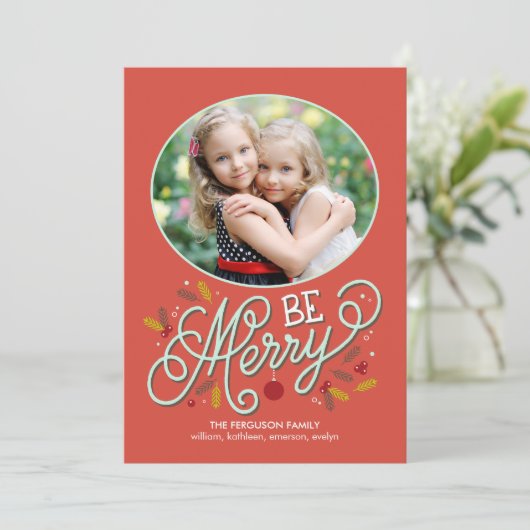 Wees feestelijke fotokaarten feestdagenkaart (Staand voorkant)