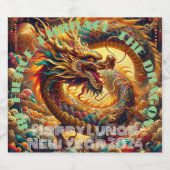 'Wees fel. Omarm de Draak.' Maanjaar Nieuwjaar Bier Etiket (Enkel label)