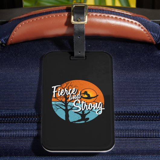 Wees fel, wees sterk vrouwen gymnastiek bagagelabel (Voorkant Insitu 2)