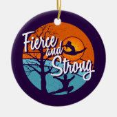 Wees fel, wees sterk vrouwen gymnastiek keramisch ornament (Voorkant)