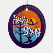 Wees fel, wees sterk vrouwen gymnastiek keramisch ornament (Links)