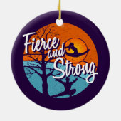 Wees fel, wees sterk vrouwen gymnastiek keramisch ornament (Achterkant)