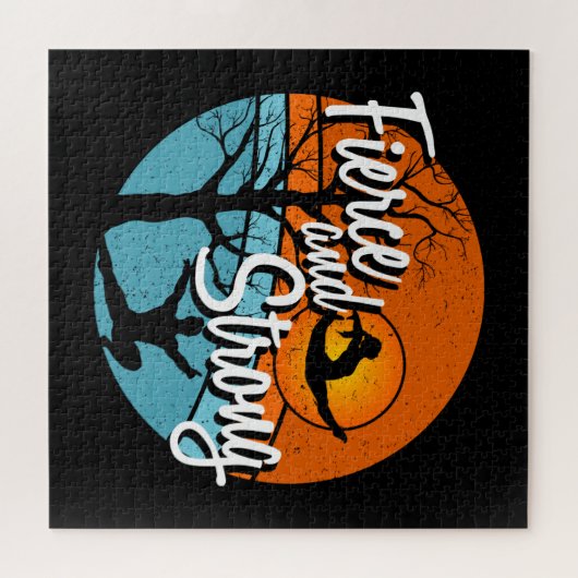 Wees fel, wees sterk vrouwen gymnastiek legpuzzel (Horizontaal)