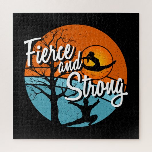 Wees fel, wees sterk vrouwen gymnastiek legpuzzel (Verticaal)