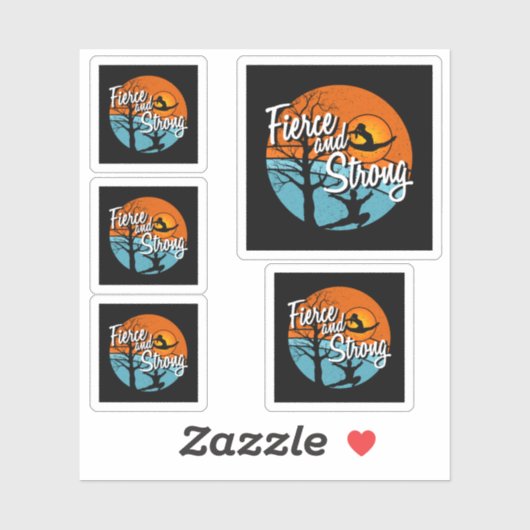 Wees fel, wees sterk vrouwen gymnastiek sticker (Vel)