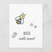 WEES gauw! Schattigee bloemen en bijen krijgen goe Briefkaart (Voorkant)