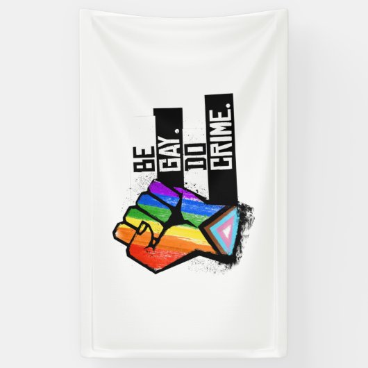 Wees Gay Do Crime Spandoek (Verticaal)