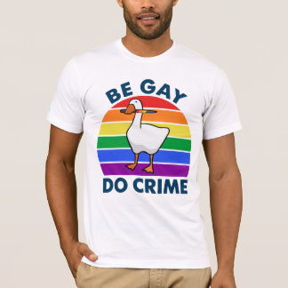Wees Gay Doe Misdaad Gans Kleur Regenboog Mes T-shirt