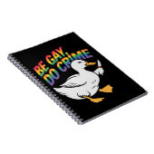 Wees Gay Doe Misdaad Grappige Gans Regenboog Pride Notitieboek (Rechterzijde)